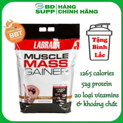 Labrada Muscle Mass Gainer 5.4kg (12Lbs), Hỗ Trợ Tăng Cân Tăng Cơ, Vitamin & Khoáng Chất