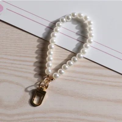 Ins Ngọc Trai Ngắn Dây Xích Cho Túi Pom Pom Vỏ Điện Thoại DIY Móc Khóa Mặt Dây Chuyền Món Quà Trang Sức