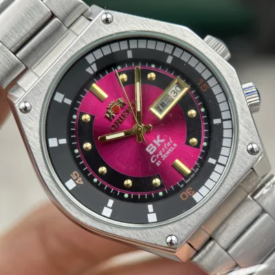 Orient Sk Mechanical Watch with Legendary Fire Dial and High-Quality Silver Case Automatic - Size 41
