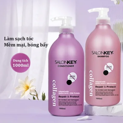 Dầu gội và dầu xả 1000ml, chăm sóc sang trọng cấp salon, dùng để kiểm soát dầu và làm tóc mịn màng, sáng bóng, thích hợp cho tiệm làm tóc nam nữ
