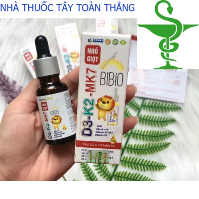 D3-K2-MK7 nhỏ giọt Bibio, bổ sung vitamin D3-K2-MK7, chai 20ml