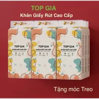Thùng 6 bịch tặng 3 móc treo Khăn giấy vệ sinh treo tường Top Gia thùng 6 bịch đa sắc. 1280 tờ 4 lớp
