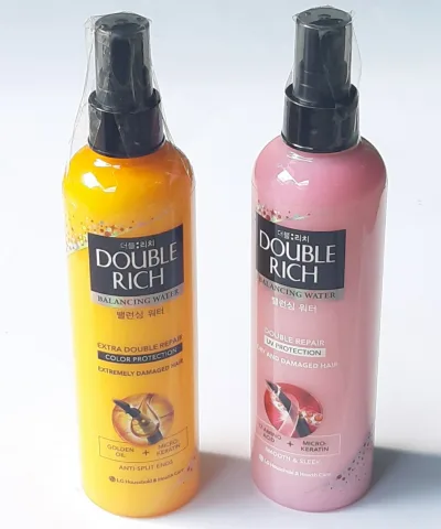 Xịt nước dưỡng tóc double rich 120ml chăm sóc tóc hư tổn Double Rich Balancing Water Revitalize 120ml (Hồng)