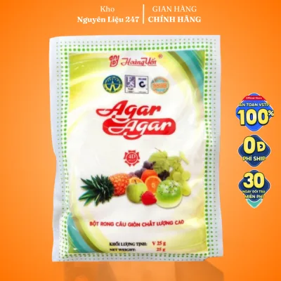 Bột rau câu Agar Hoàng Yến, dẻo giòn mới, gói 25g, bột làm bánh thạch Agar.