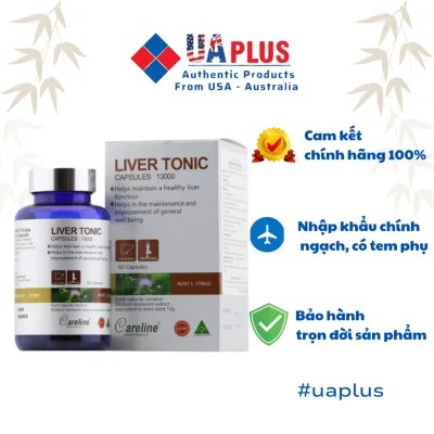 Viên uống Careline Liver Tonic Capsules 13000, một loại thực phẩm chức năng hỗ trợ sức khỏe gan từ Úc.