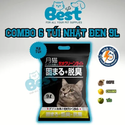 Cát NHẬT ĐEN 9L, Cát vệ sinh cho mèo, vón cục, khử mùi, ít bụi