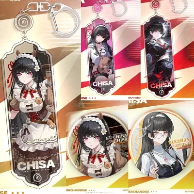 Móc khóa Wuthering Waves Chisa anime mica trong suốt standee mô hình game hầu gái trang trí quà tặng