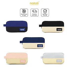 Bóp viết nhiều ngăn NATOLI, hộp bút cute chống nước đựng bút đa năng BST Simple Duo Pen Case T23