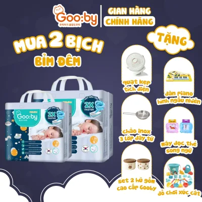 2 Bịch Tã/bỉm Gooby Premium - Bỉm đêm siêu mỏng, chống tràn đủ size cho bé 4-30KG