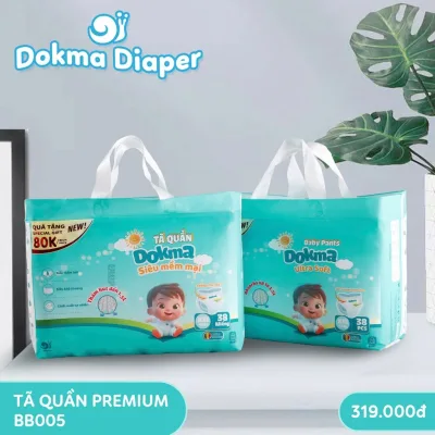 Bỉm Dokma, Bỉm dán/ bỉm quần Premium đủ size, mềm mỏng thấm hút tốt, an toàn cho bé