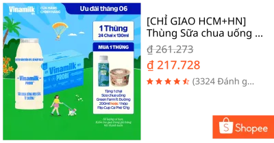 Thùng Sữa chua uống Probi Ít Đường chai 130ml -24 chai/Thùng Yogurt