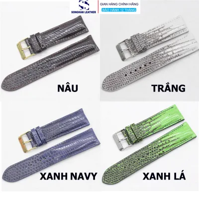 Dây Da Kỳ Đà, Dây Đồng Hồ Da Kèm Khoá Kim+Chốt + Cây Tháo Dây. Dành Cho Nam Nữ,Bảo Hành 6 Tháng