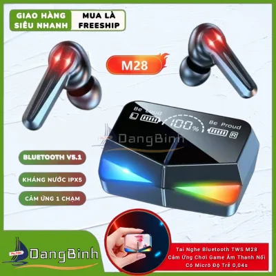 Tai Nghe Bluetooth v5.1 TWS Kháng Nước IPX5 Cảm Ứng 1 Chạm Âm Thanh Nổi Chống Ồn Có Micrô Độ Trễ 0,04s