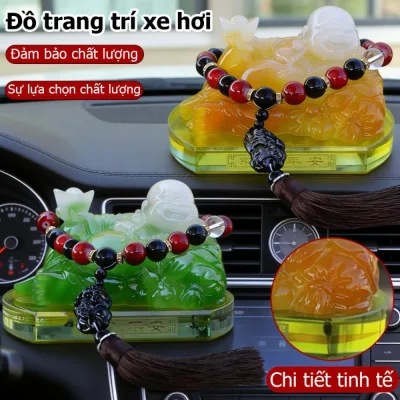 Phật Di Lặc tượng ngọc bích, nội thất ôtô trang trí, mang lại cảm giác bình yên, giả ngọc bích Giá đỡ水香