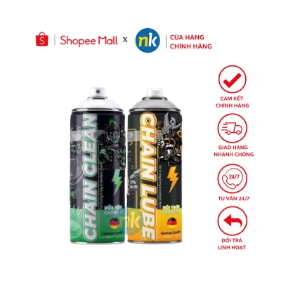 Combo vệ sinh sên, xích, bảo dưỡng, bôi trơn sên SPRAYKING dùng cho xe máy, xe mô tô sên phốt cao su sên vàng exciter