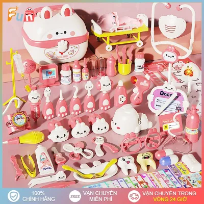 41/61/76pcs Đồ Chơi Bác Sĩ - Cho Bé Gái Trai Nhập Vai Mô Phỏng Thiết Bị Y Tế Thật, Y Tá, Nha Sĩ, Combo + Khám Răn