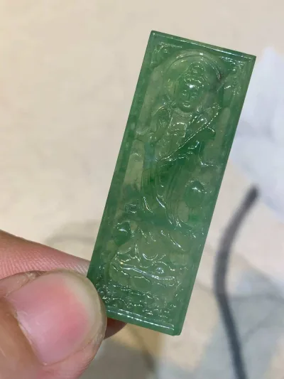 BST Mặt dây Ngọc Myanmar Jadeite A | Quan Âm toạ liên