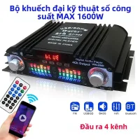 Amply Âm Thanh Kỹ Thuật Số HiFi 4 Kênh Công Suất Đỉnh 1600W Với Bluetooth, Karaoke, Radio FM Và Hỗ Trợ Điều Khiển Từ Xa