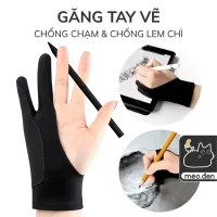 Găng Tay Vẽ Digital 3 Lớp Chống Chạm Cảm Ứng Màn Hình Tablet Chống Lem Chì - Hoạ cụ Mèo Đen