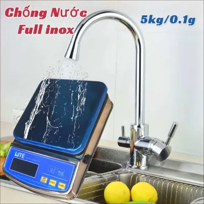 Cân Điện Tử Nhà Bếp Chống nước full inox XF-02 5kg/0.1g TẶNG DÂY SẠC Sử dụng sạc tích điện (BH 1năm)