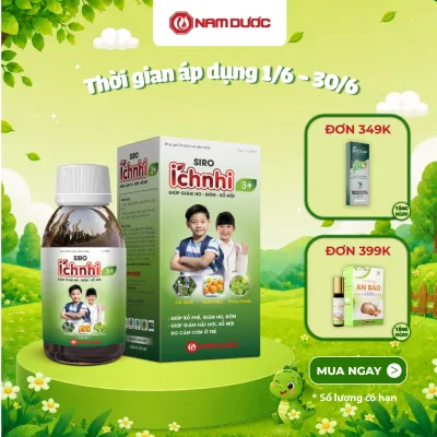 Thực phẩm bảo vệ sức khỏe Siro Ích Nhi 3+, 90ml, Hỗ trợ giảm ho,đờm,hắt hơi,sổ mũi cho trẻ 3-12 tuổi