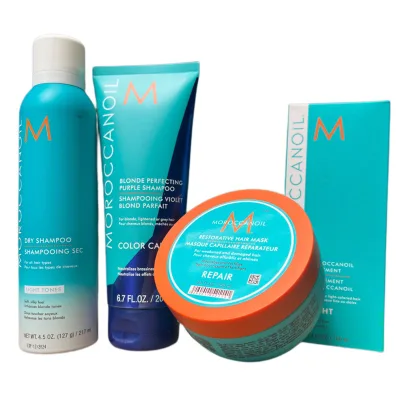 Combo chăm sóc tóc vàng sáng, nâng tông Moroccanoil Light