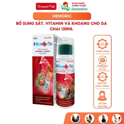 Vemedim Hemoric bổ sung sắt hữu cơ, vitamin và khoáng dạng nước cho gà, chai 120ml