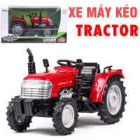 Mô hình xe máy kéo nông trại bằng hợp kim nhựa Alloy tractor xe đồ chơi trẻ em xe có âm thanh và đèn tỉ lệ 1:32
