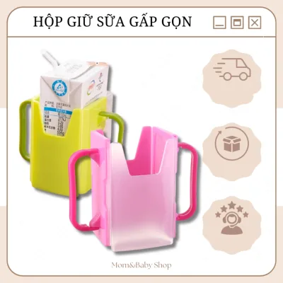 Hộp đựng sữa hộp có tay cầm, gấp gọn tiện lợi, nhựa PP an toàn cho bé