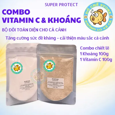 Combo Khoáng chất & Vitamin C giúp tăng đề kháng, phát triển tốt cho các loại cá cảnh 2 gói 100gr