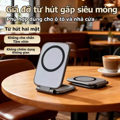 Giá đỡ xe MagSafe siêu mỏng Dual Side 720° Giá đỡ điện thoại xoay Nam châm siêu mạnh cho bảng điều khiển máy tính