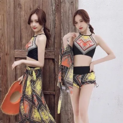 Size (M-L) BIKINI Đồ Bơi Đi Biển 3 Món Thổ Cẩm