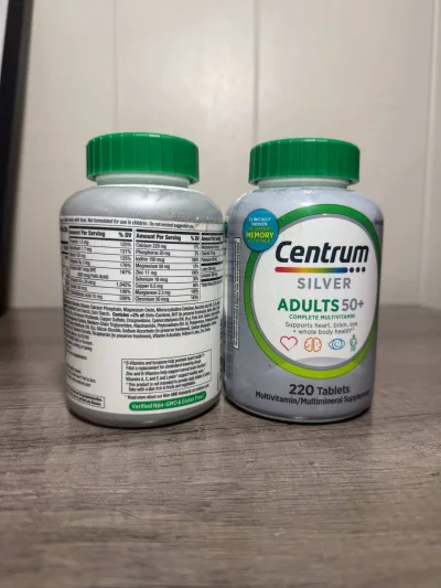 Centrum Silver Adults 50+ Viên uống bổ sung vitamin và khoáng chất cho người lớn trên 50 tuổi, 220 viên.