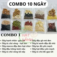 [TẶNG MUỐI HỒNG] Combo 10 ngày set hạt mix sẵn gói 50g hạt dinh dưỡng - Nấu đồ ăn dặm cho bé, sữa hạt mỗi ngày