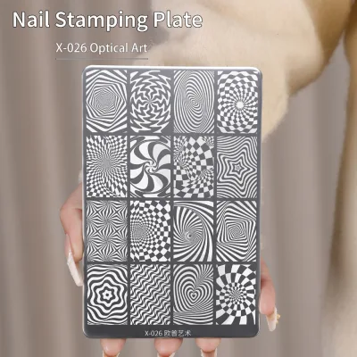 XEIJAYI - Tấm in nghệ thuật vẽ móng kim loại, họa tiết Op Art hoàn hảo cho việc tự làm nghệ thuật vẽ móng.