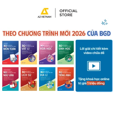 Sách Bộ Đề Luyện Thi Tốt Nghiệp THPT 2026 Toán, Văn, Anh, Lí, Hóa, Sinh, Sử Địa + Tặng Khóa Học Online Trị Giá 1 Triệu