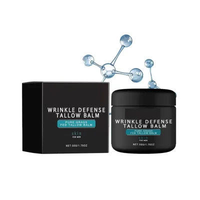 Forge Wrinkle Defense Tallow Balm, Kem dưỡng ẩm mặt chống nhăn ban đêm cho nam giới, Serum làm mịn da chống lão hóa Collagen, Bộ chăm sóc da nhạy cảm nuôi dưỡng cho da mặt nứt nẻ, khô