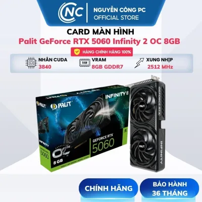 Card màn hình Palit GeForce RTX 5060 Infinity 2 OC 8GB GDDR7 - BH 36 tháng