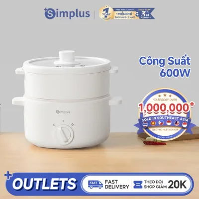 Simplus Nồi Điện Đa Năng Chống Dính 1.5L/3L, 2 Mức Nhiệt, Xửng Hấp DZGH003/010, Bảo Hành 12 Tháng