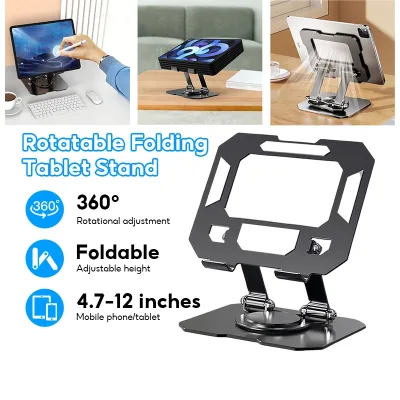 Giá Đỡ Chân Xoay 360 Độ Hợp Kim Nhôm Cho Máy Tính Bảng, iPad, Điện Thoại.