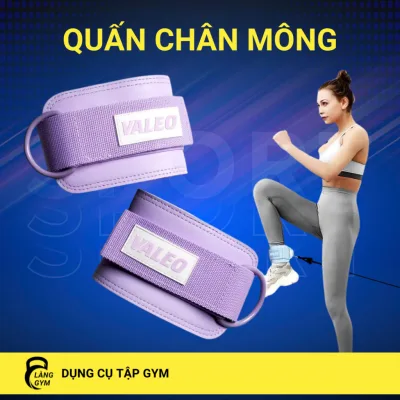 Quấn Cổ Chân Tập Gym Valeo Chất Liệu Da; Tập Chân Mông Với Cáp; Phụ Kiện Tập Gym