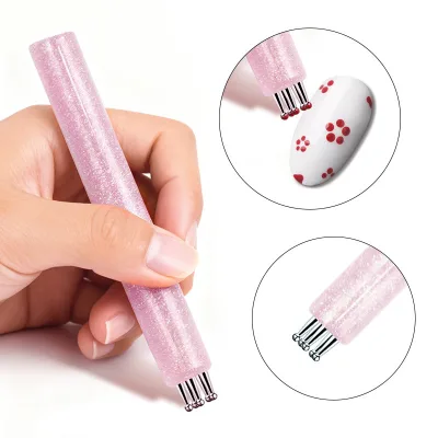 1 Máy Tính Móng Tay Nghệ Thuật Thiết Kế Đầu Tranh Vẽ Khắc Chấm Bút FlatFan Lót Acrylic Gel UV Ba Lan Dụng Cụ Làm Móng Tay