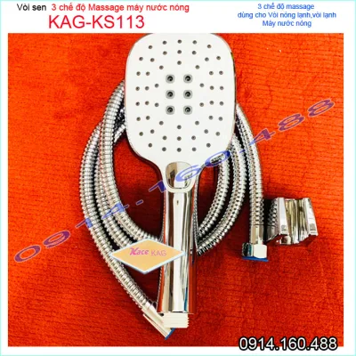 Vòi sen Vanni KAG-KS113 tay sen cao cấp thiết kế sang trọng trọn bộ có dây, Vòi hoa sen nhựa tia nước hạt mưa mạnh sử dụng tốt