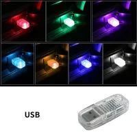 Đèn trang trí nội thất ô tô nhiều màu cảm biến cổng USB