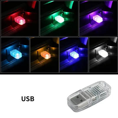 Đèn trang trí nội thất ô tô nhiều màu cảm biến cổng USB
