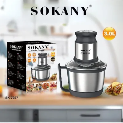 Máy xay thịt đa năng SOKANY SK-7027 dung tích 3L, công suất cao 800W xay nhuyễn mọi thực phẩm, dễ dàng vệ sinh