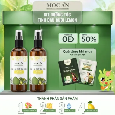 X2Ble120 - Combo of 2 Spray Bottles of Green Peel Grapefruit Essential Oil & Fresh Lemon Essential Oil Moc an Haircare 120ml Supports Hair Loss Reduction, Hair Growth Hair Care