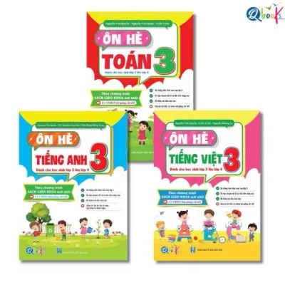 Sách - Bộ Ôn Hè Toán, Tiếng Việt, Tiếng Anh Lớp 3 - Dành Cho Học Sinh Lớp 3 Lên Lớp 4