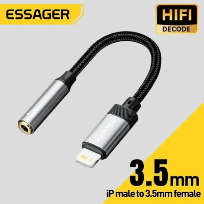 Essager Cáp Chuyển Đổi Âm Thanh 3.5 Mm USB C / L Sang 3.5 Giắc Cắm Tai Nghe AUX Adapter Cho Samsung Xiaomi IP12 / 13 / 14