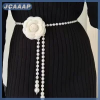 JCAAAP Phụ nữ hoa eo chuỗi phụ kiện vành đai ngọc trai trang trí Váy Phong Cách eo chuỗi